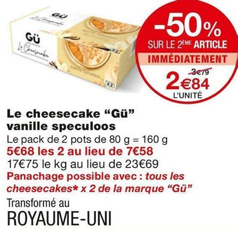 Promo G Le Cheesecake Vanille Speculoos Chez Monoprix