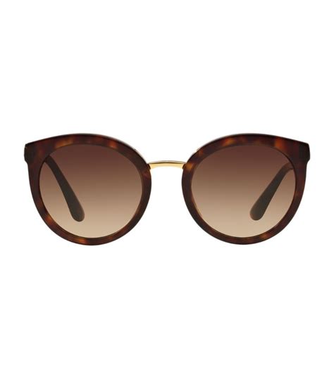 Womens Dolce And Gabbana Brown Tortoiseshell Round Sunglasses Harrods Uk