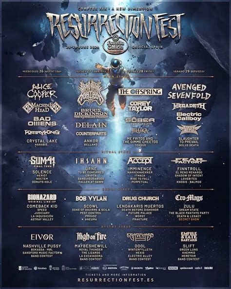 Así queda el cartel por días del Resurrection Fest 2024 que añade