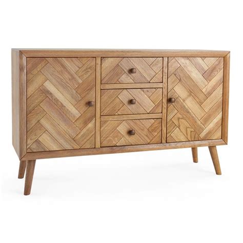 Parquet Mid Century Sideboard Oak Furnitureland