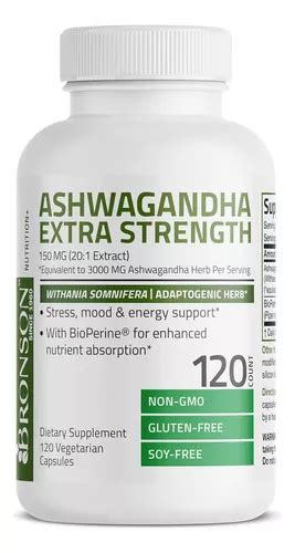 Ashwagandha Extra Fuerza 3000 Mg Con Bioperine 120cáp Veg Cuotas Sin Interés