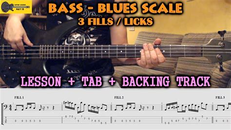 Bass Lesson Blues Scale Licks Fills Lesson Tab Sheet