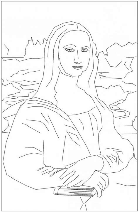 Desenhos De Mona Lisa 3 Para Colorir E Imprimir