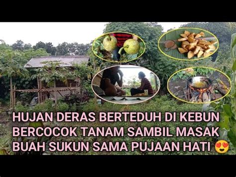 Hujan Mukbang Masak Goreng Sukun Kopi Anget Sama Pujaan Hati Di Kebun