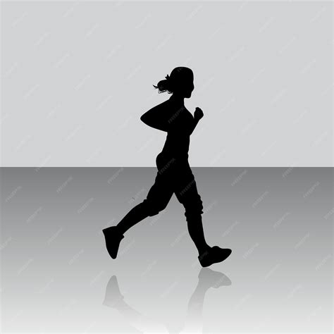 Premium Vector The Silhouette Of A Female Running Athlete