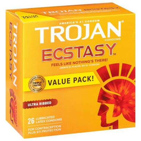 Trojan Ecstasy Latex Condoms Lubricated Ultra Ribbed Value Pack