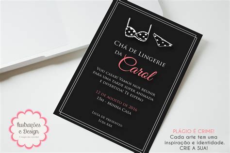 Convite Digital Chá de Lingerie Elo7 Produtos Especiais