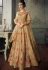 Beige Heavy Net Embroidered Lehenga Style Anarkali Suit