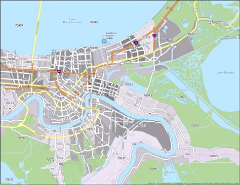 New Orleans Zip Code Map - GIS Geography