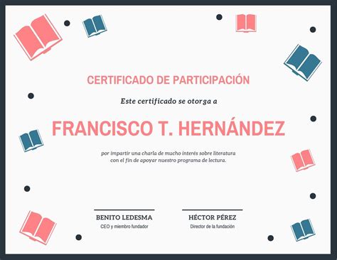 Modelo De Certificado De Participacion