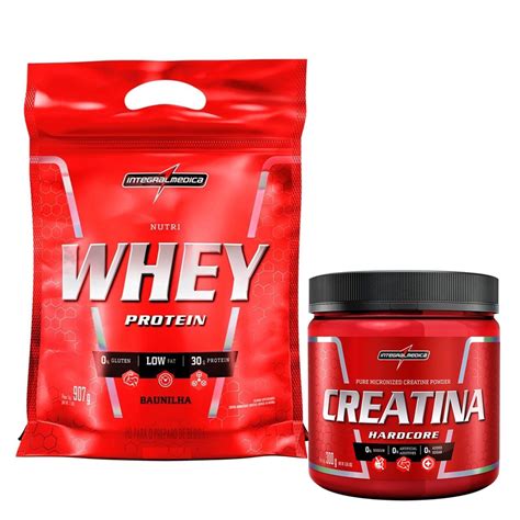 Kit Combo Nutri Whey Protein 907g Refil Creatina 300g