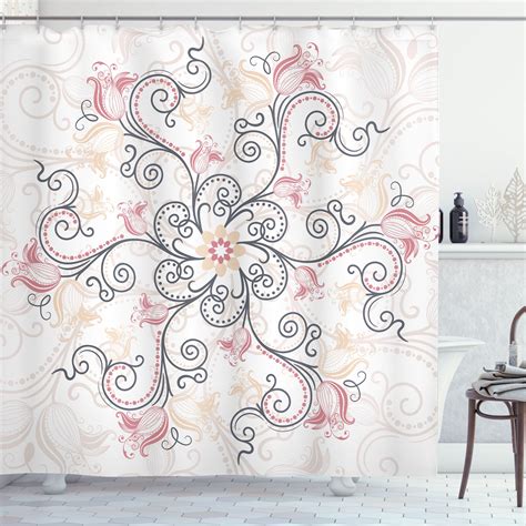 Ambesonne Mandala Shower Curtain Round Flower Design Print 69 Wx75 L