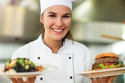 Female Chef In Kitchen Stock Photo Image Of Preparing 95211552