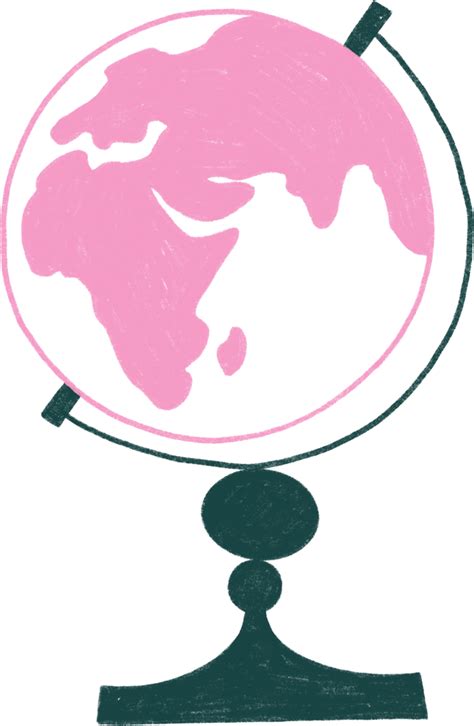 Pink Globe Illustration In Png Svg