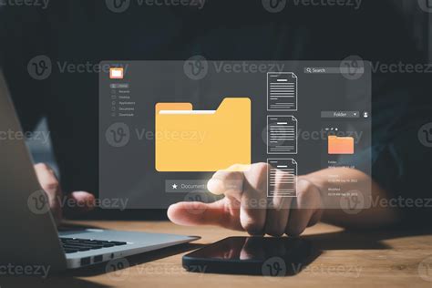 Document management concept. Virtual screen icons Document Management