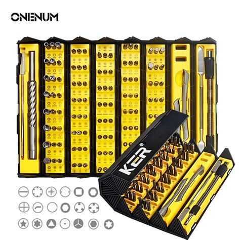 Onenum Precision Screwdriver Set 128 In 1 Phillips Slotted Screw Bits Multifunctional Kits