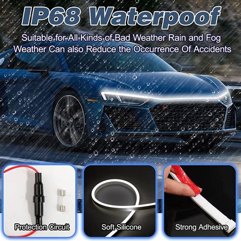 Tira de luces LED para el capó del automóvil faros delanteros flexibles