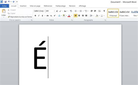 Comment mettre un accent à une majuscule (e majuscule accent) sur Word