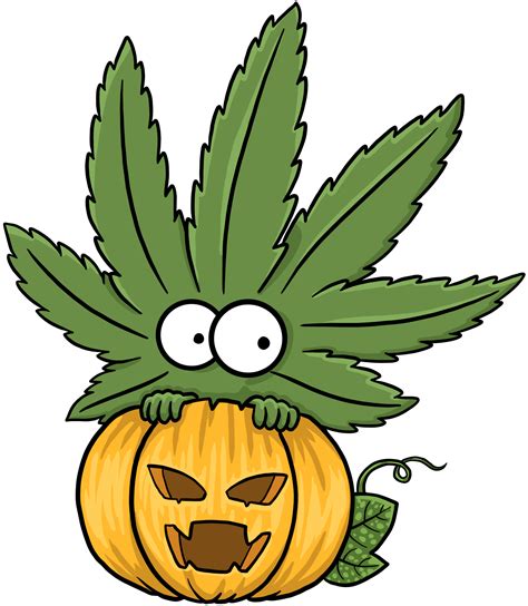 Cute cannabis and marijuana halloween character pumpkin 9584918 PNG