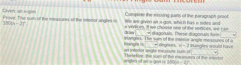 Solved Given An N Gon Complete The Missing Parts Of The Paragraph