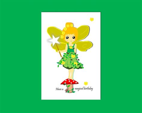 Fairy Magic Birthday Card Magical Birthday Cute Card Girls Birthday