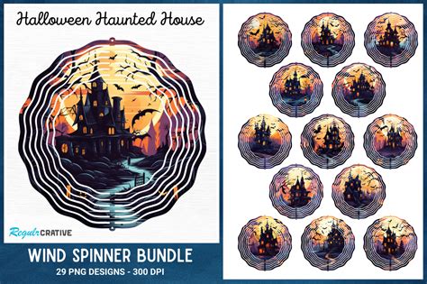 Halloween Haunted House Wind Spinner Graphic By Regulrcrative