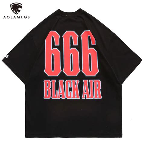 Aolamegs Hip Hop T Shirts Men Big Letter Printed Varsity High Street Casual Fashion Oversized