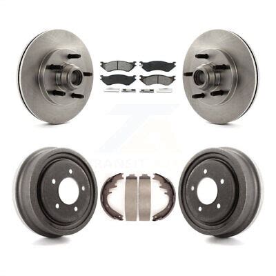 Front Rear Brake Rotor Semi Metallic Pad Drum Kit For 1999 2001 Ford