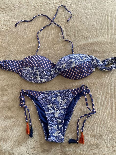 Conjunto De Biqu Ni Estampa Len O Moda Praia Feminina Usado