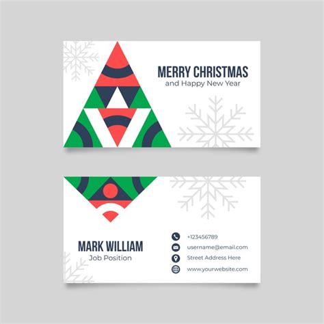 Free Vector | Flat business christmas cards template