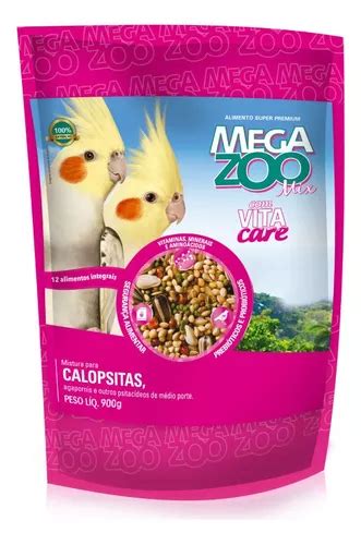 Megazoo super premium ração mix para calopsitas 900g MercadoLivre