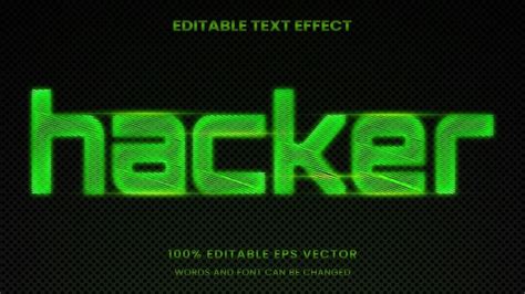 Hacker Cyber Digital Neon Glow D Style D Effet De Texte Modifiable