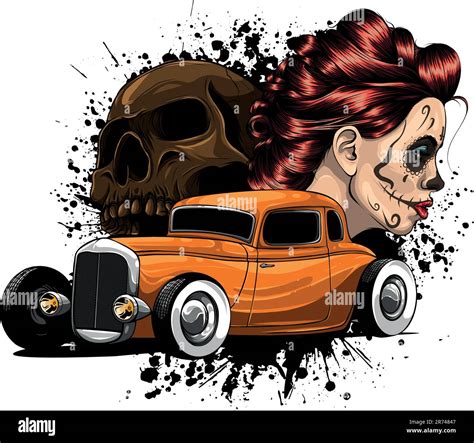 Draw Of Hot Rod Car Vector Illustration Design Stock Vector Image And Art Alamy