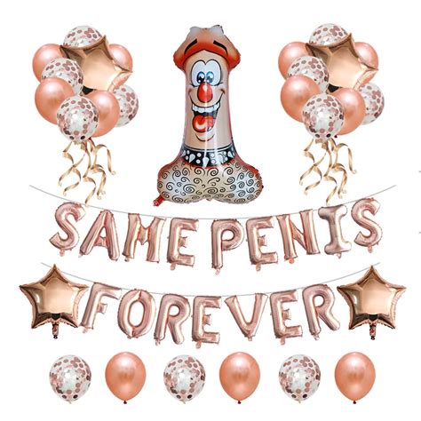 1set Same Penis Forever Foil Letter Balloons Bachelorette Hen Party