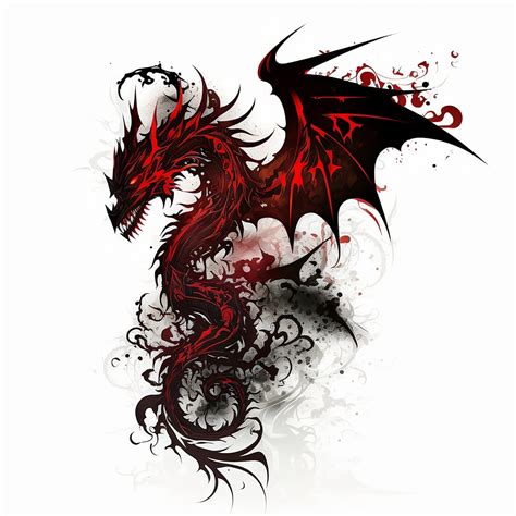 Dragon Tattoo Design White Background Png File Download High Resolution