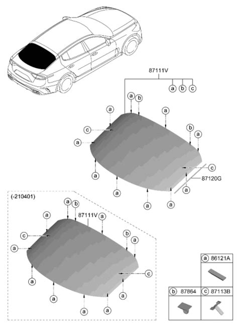 Rear Window Glass Moulding 2023 Kia Stinger
