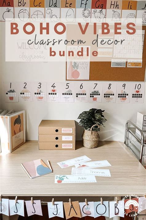 Modern Boho Vibes Classroom Decor Desert Neutral Decor Bundle Vintage Retro Classroom