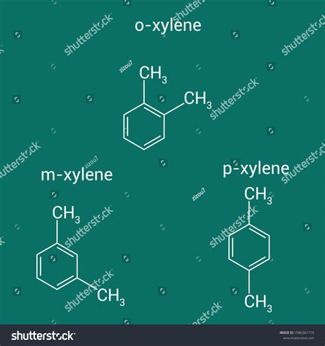 Chemical Structure Of O Xylene M Xylene P Xylene Royalty Free Stock