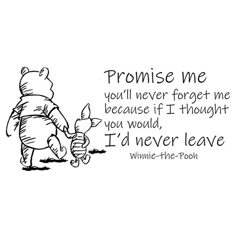 Winnie The Pooh Inspirational Wall Art Quote | Promise Me You'll Never ...