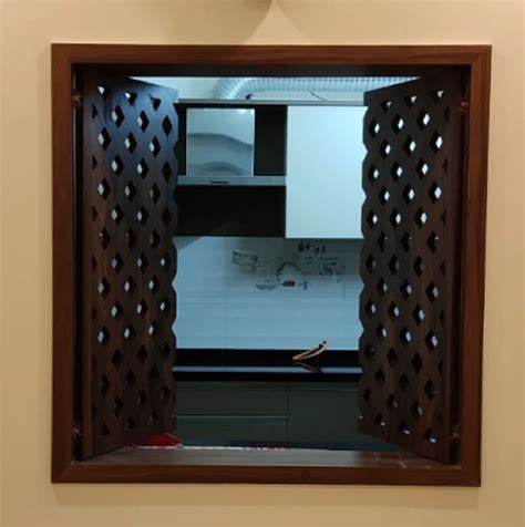 Simple Teak Wood Grill Window For Home At 600 Sq Ft In Bengaluru