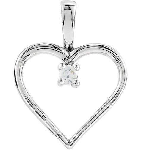 Diamond #Solitaire #Heart #Pendant in White Gold