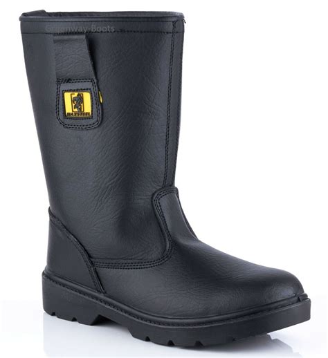 Herren Leder Sicherheit Stahl Zehenkappe Rigger Stiefel Anziehbar