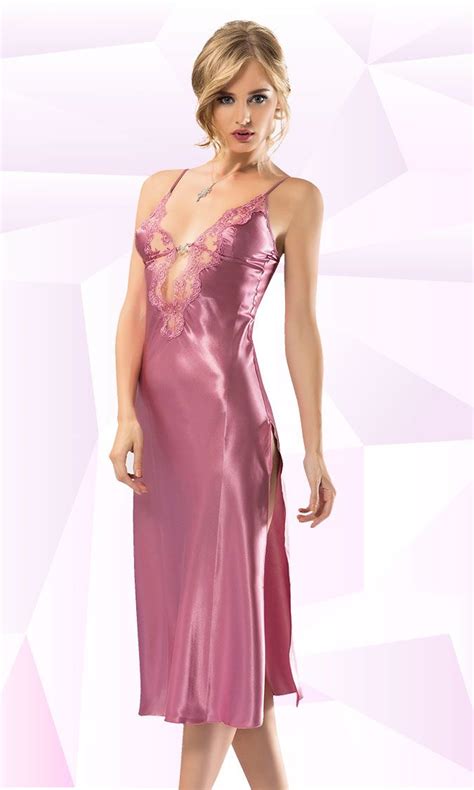 Pin On Silk And Satin Long Nightgown