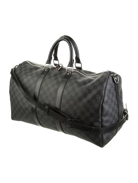 Louis Vuitton Damier Graphite Keepall Bandouliere 55 Black Weekenders