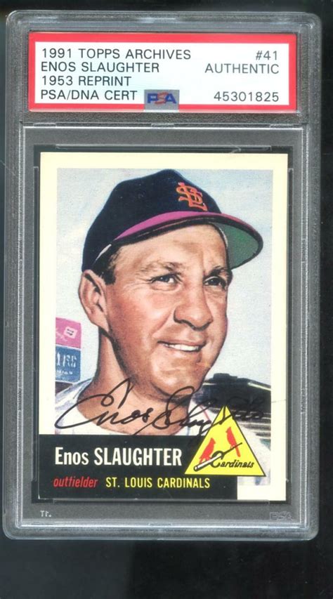 Topps Archives Enos Slaughter Autograph Auto Psa Dna