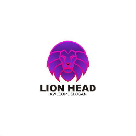 Tête De Lion Logo Vecteur Dégradé Coloré Vecteur Gratuite