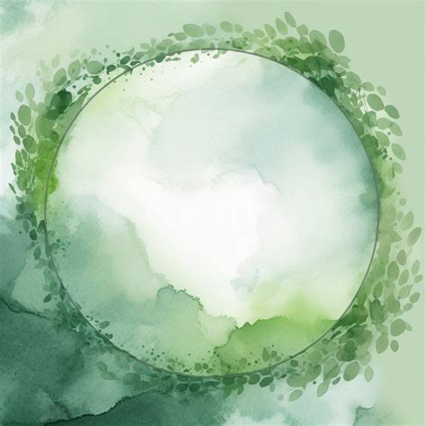 Green Watercolor Circle Frames, Watercolor Texture Backgrounds ...