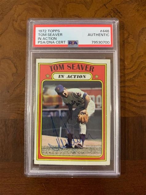 1972 Topps Tom Seaver Signed Auto 446 In Action New York Mets PSA DNA