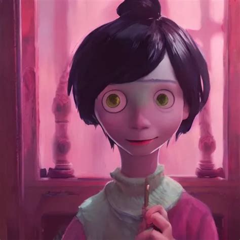 Coraline In The Pink Palace Oil Painting Tooth Wu Stable Diffusion