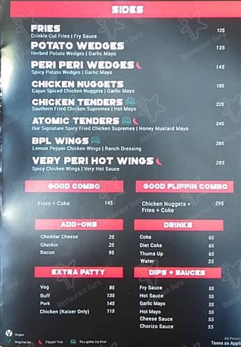 Menu At Good Flippin Burgers Mumbai Shop